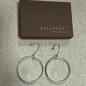 Silpada Wandering Vines Circle Large Hoop Earrings .925 Sterling Silver W2219
